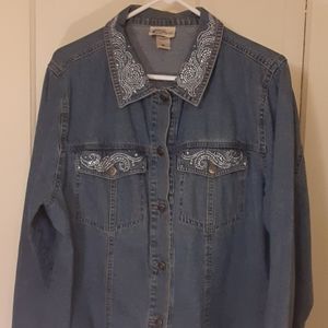 Las Olas Studded Denim Jacket, XL